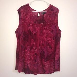 Lucky Brand NWT Red & Pink Floral Top